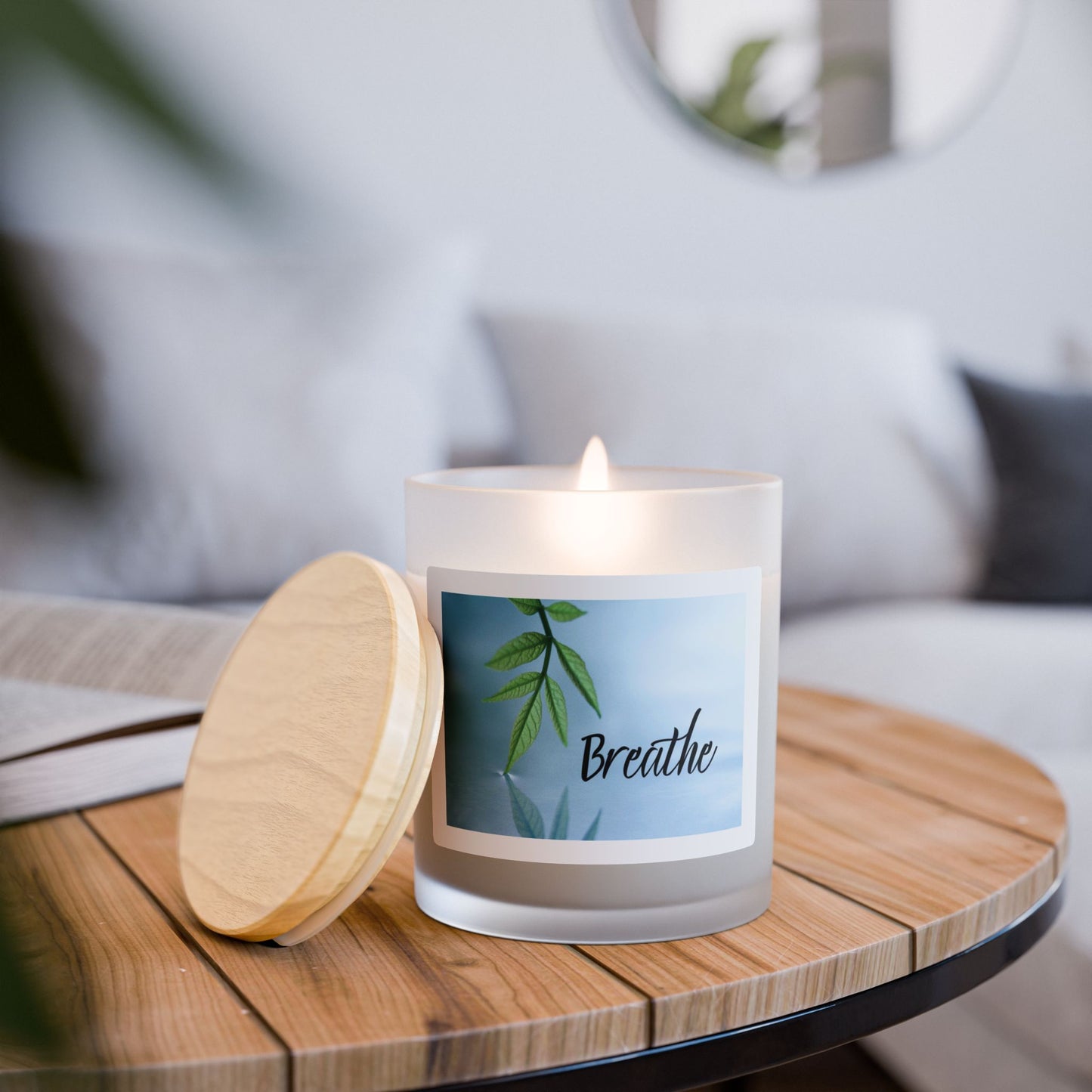 Breathe Scented Candle - 11oz Frosted Glass for Relaxation & Mindfulness