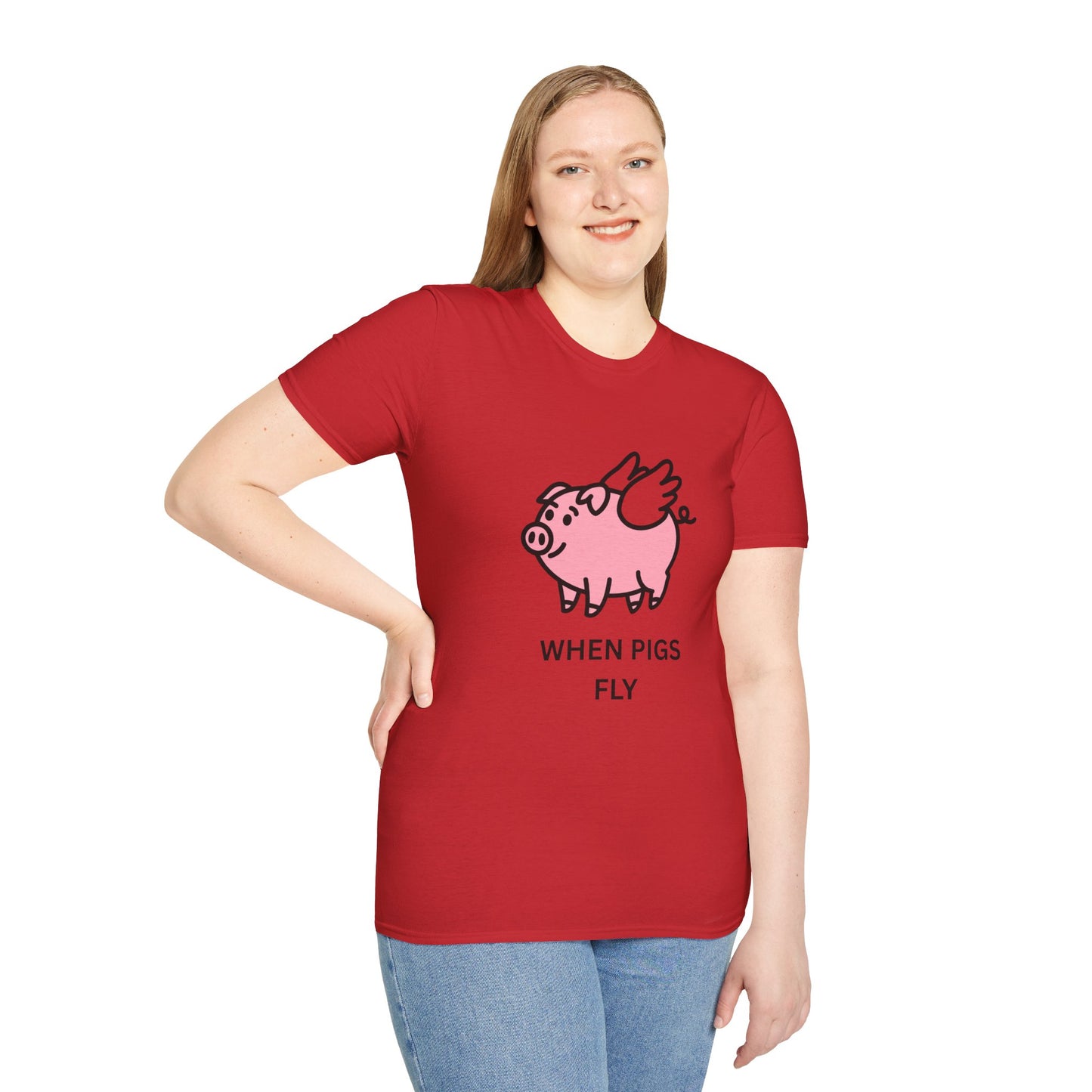 Whimsical Pig Graphic Tee, Cute Animal Shirt, Fun Quote T-Shirt, Gift for Animal Lovers, Playful Casual Wear