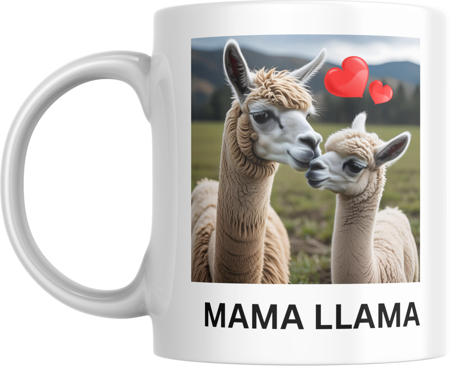Llama Mug, Cute Animal Coffee Cup for Mama and Baby Llama Lovers, Teacup for Hot Beverages, Unique Gift for Mother's Day, 11oz, 15oz