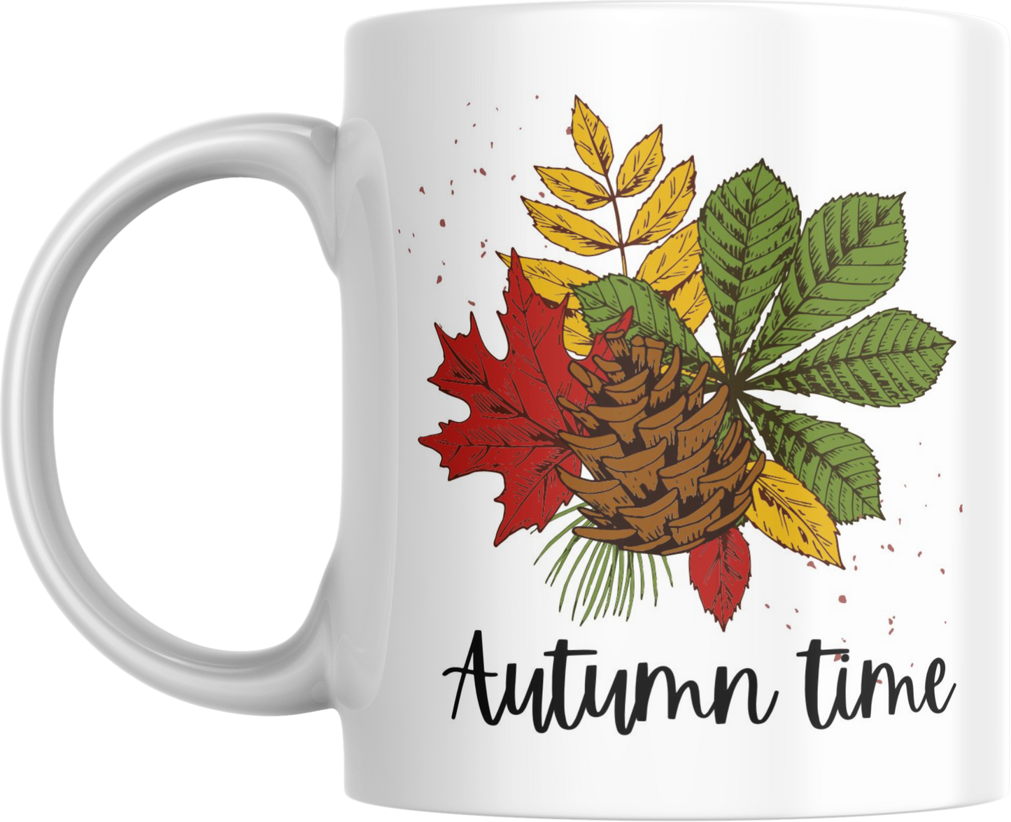 Autumn Vibes Ceramic Mug - Fall Leaves Design, Cozy Coffee Cup, Pumpkin Spice Mug, Seasonal Home Decor, Gifts for Her