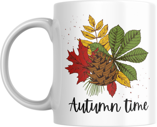 Autumn Vibes Ceramic Mug - Fall Leaves Design, Cozy Coffee Cup, Pumpkin Spice Mug, Seasonal Home Decor, Gifts for Her