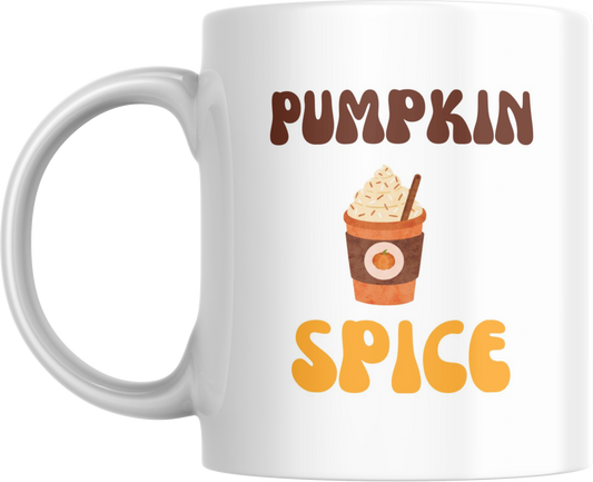 Pumpkin Spice Ceramic Mug, Fall Coffee Cup, Autumn Drinkware, Thanksgiving Gift, Seasonal Tea Mug, Orange Mug