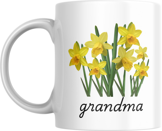 Floral Grandma Ceramic Mug | Gift for Grandma, Tea Lovers, Spring Decor, Housewarming, Mother's Day