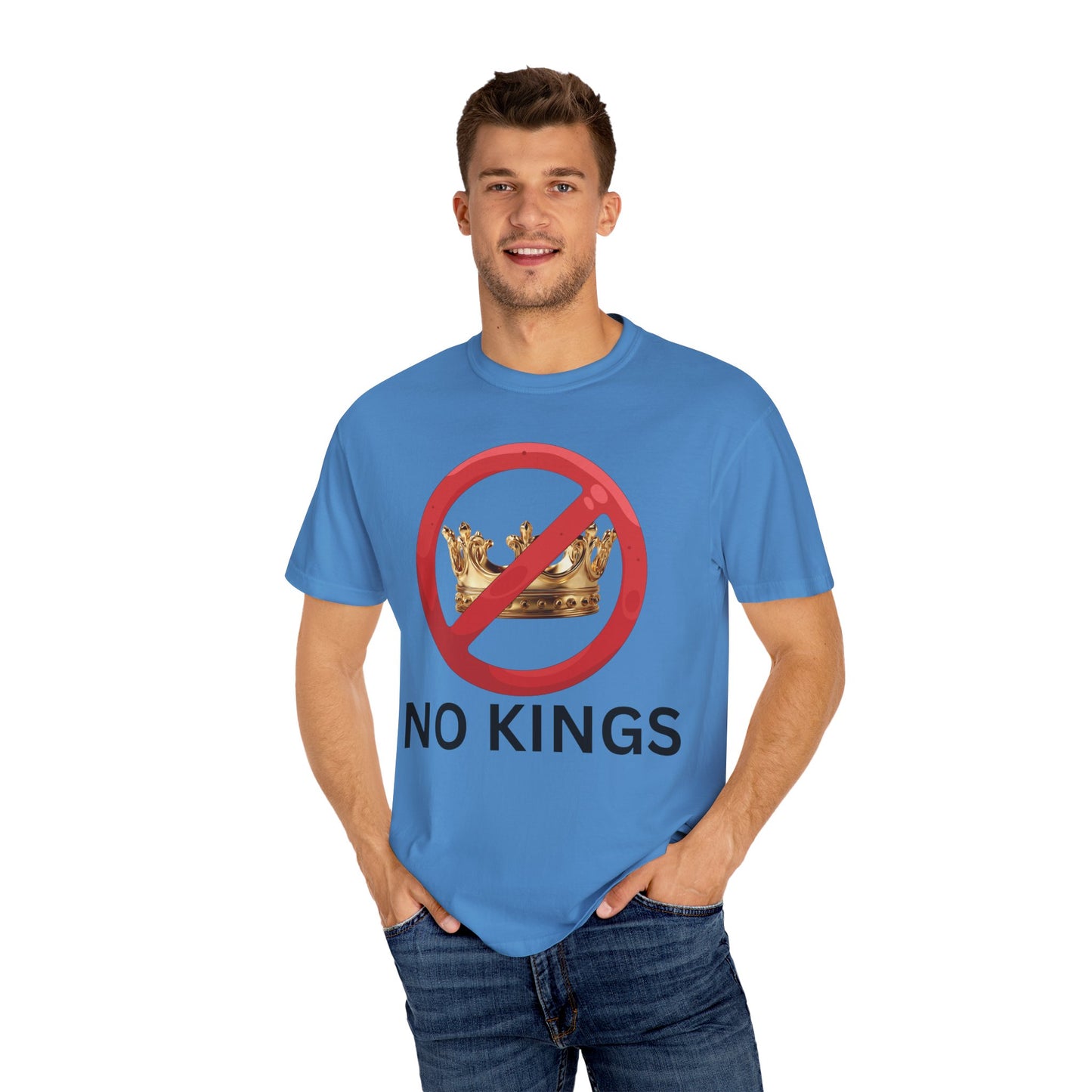 No Kings Unisex Garment-Dyed T-Shirt, Political Protest Mug, Opposing threat to Constitution and Separation of powers
