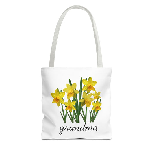 Floral Grandma Tote Bag, Gift for Grandma, Mother's Day Tote, Eco-Friendly Shopping Tote