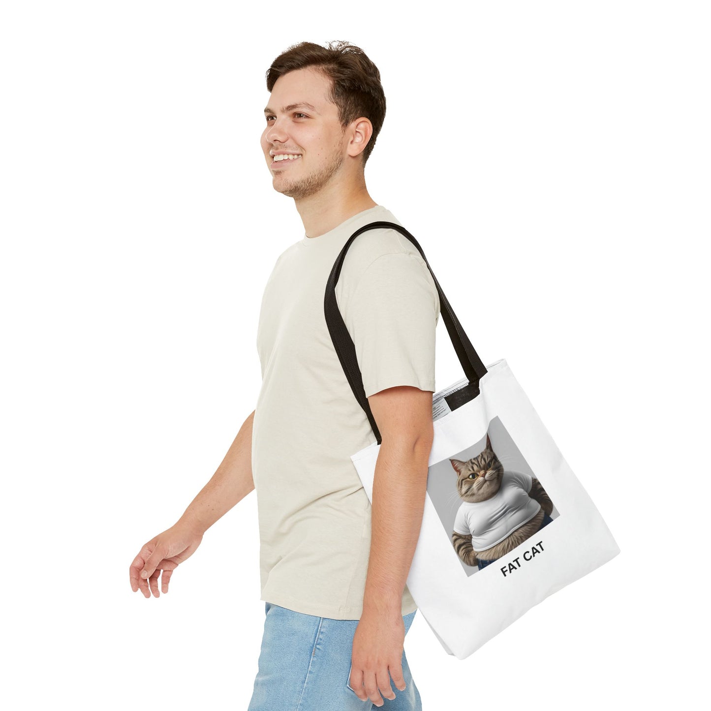 Funny Fat Cat Tote Bag