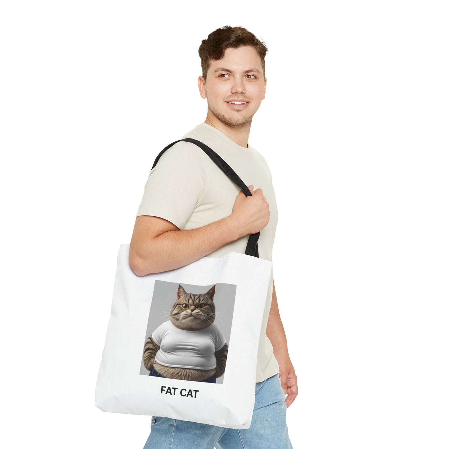 Funny Fat Cat Tote Bag