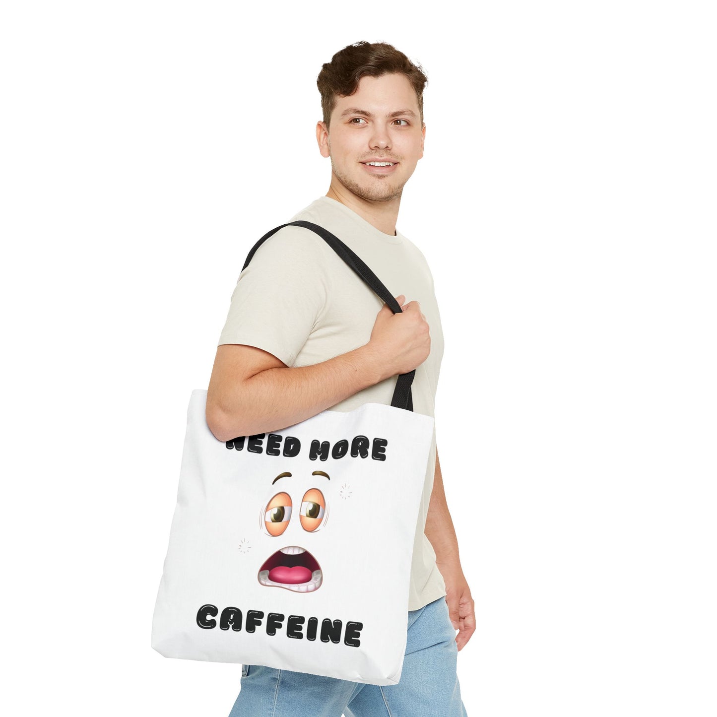 Caffeine Lover's Tote Bag | Funny Coffee Bag | Gift for Coffee Addicts | Reusable Grocery Tote | Motivational Bag