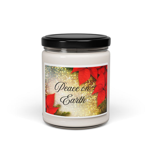 Holiday Scented Soy Candle, Peace on Earth, Christmas Gift, Eco-Friendly Candle, Aromatherapy, Home Decor, Unique Gifts