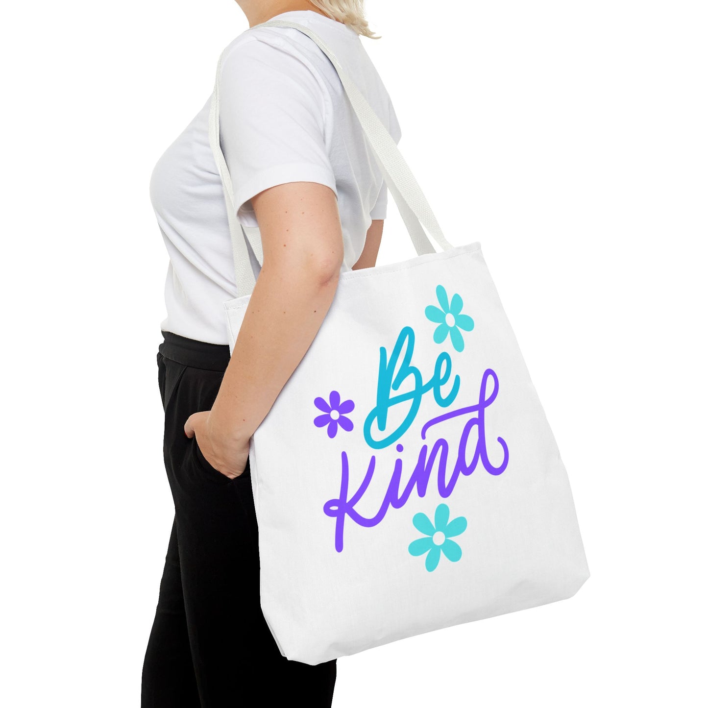 Be Kind Floral Tote Bag | Eco-Friendly Shopping Bag, Gift for Friends, Positive Affirmation Bag, Beach Tote, Everyday Use