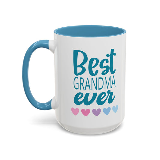 Best Grandma Ever Accent Coffee Mug — Heart Accent 11/15oz Gift