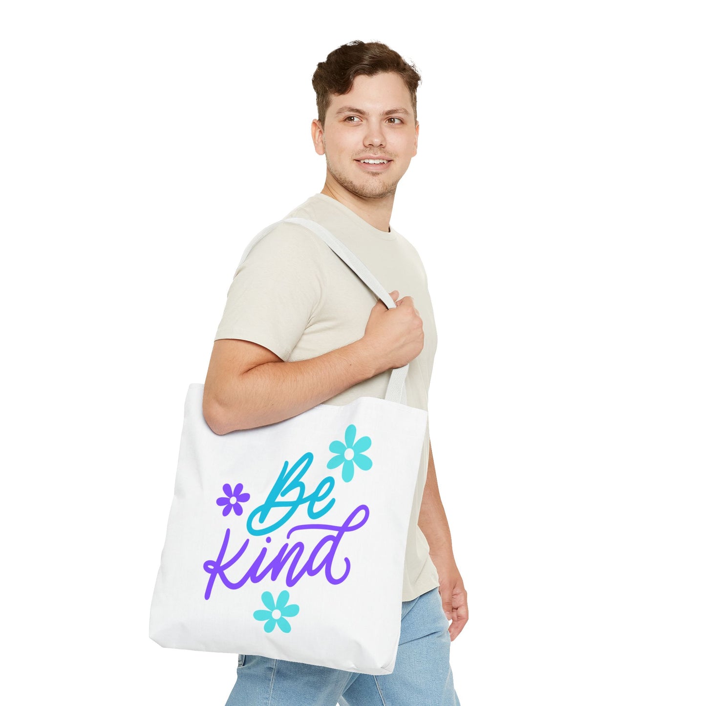 Be Kind Floral Tote Bag | Eco-Friendly Shopping Bag, Gift for Friends, Positive Affirmation Bag, Beach Tote, Everyday Use