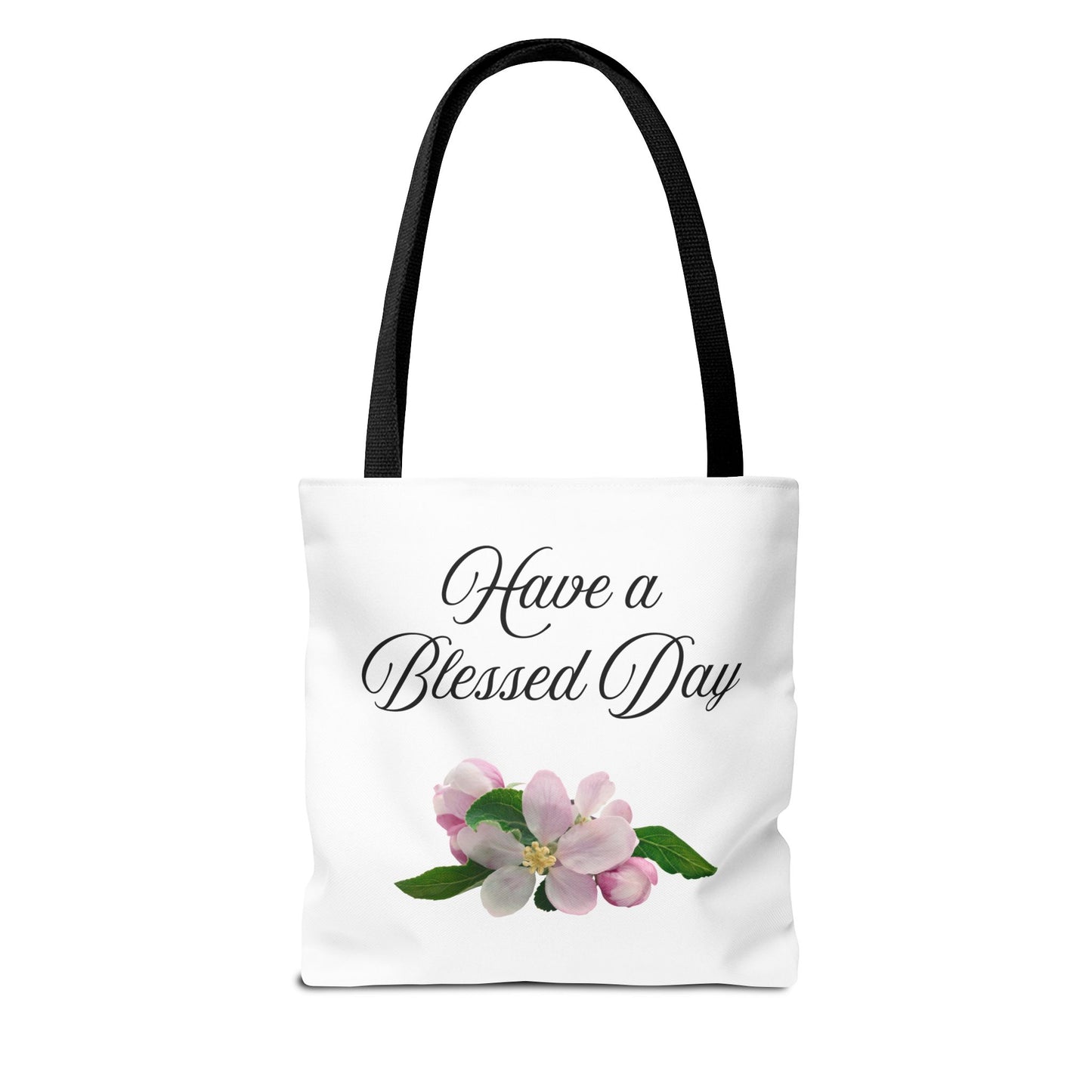 Blessed Day Floral Tote Bag, Inspirational Gift for Her, Shopper Bag, Cute Tote for Women, Everyday Carryall Bag