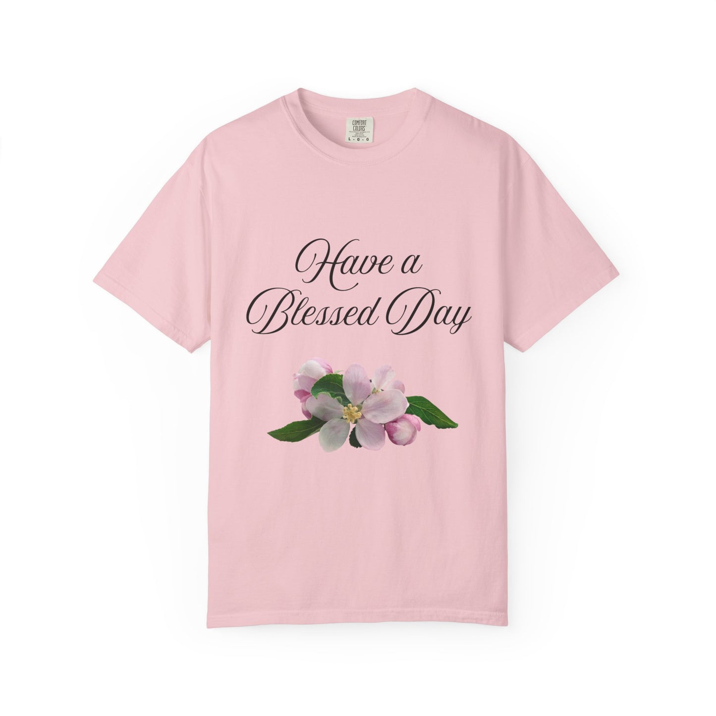 Blessed Day Floral Tee - Unisex Garment-Dyed T-Shirt, Positive Vibes Shirt, Gift for Friends, Casual Wear, Everyday Comfort