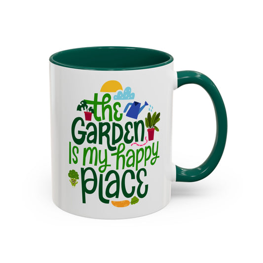 Garden Is My Happy Place Mug — Colorful 11oz & 15oz Ceramic