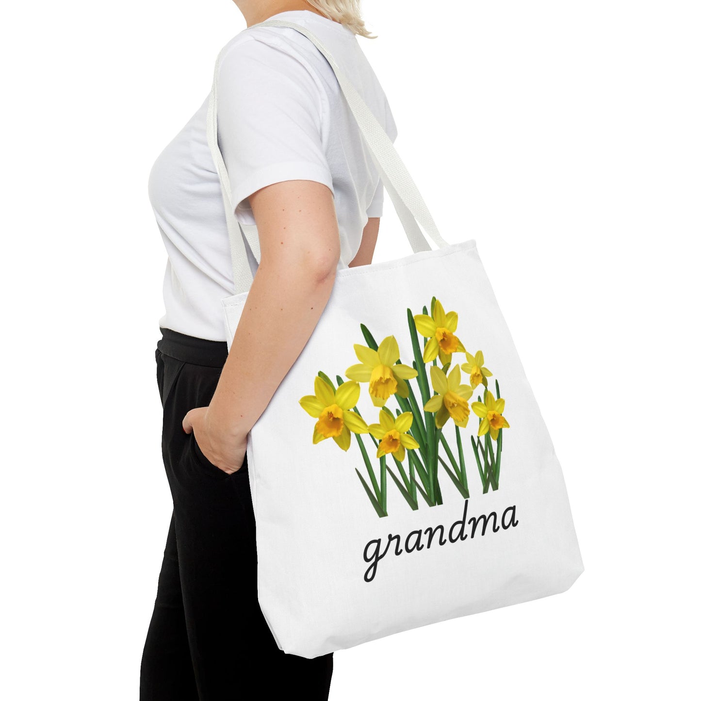 Floral Grandma Tote Bag, Gift for Grandma, Mother's Day Tote, Eco-Friendly Shopping Tote