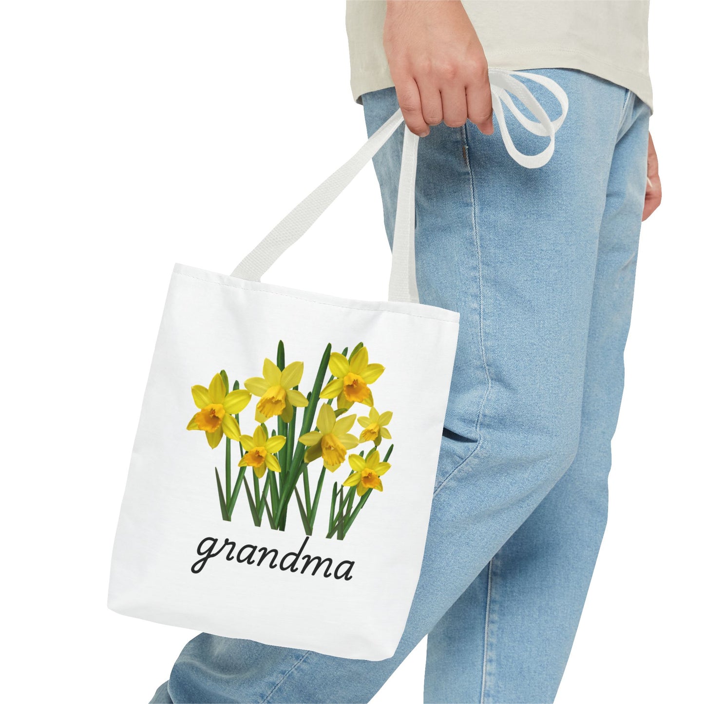 Floral Grandma Tote Bag, Gift for Grandma, Mother's Day Tote, Eco-Friendly Shopping Tote