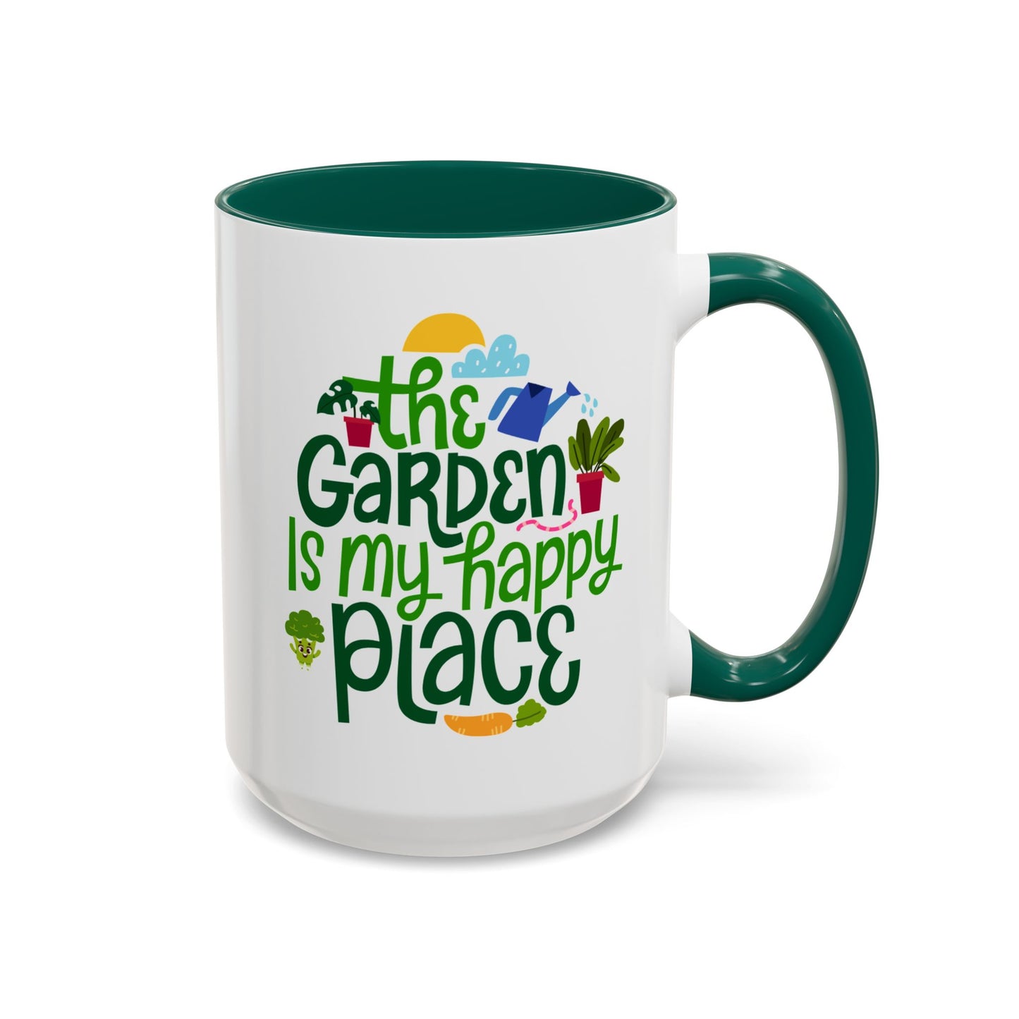 Garden Is My Happy Place Mug — Colorful 11oz & 15oz Ceramic
