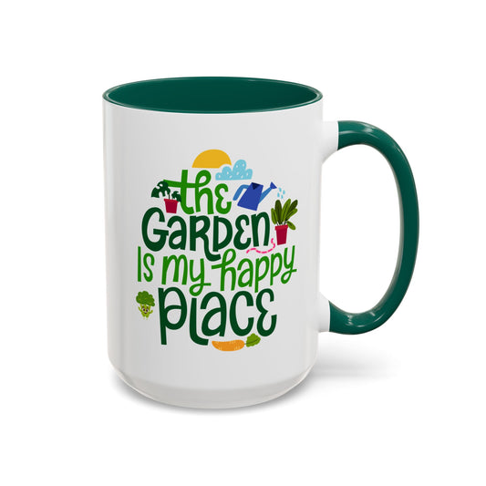 Garden Is My Happy Place Mug — Colorful 11oz & 15oz Ceramic