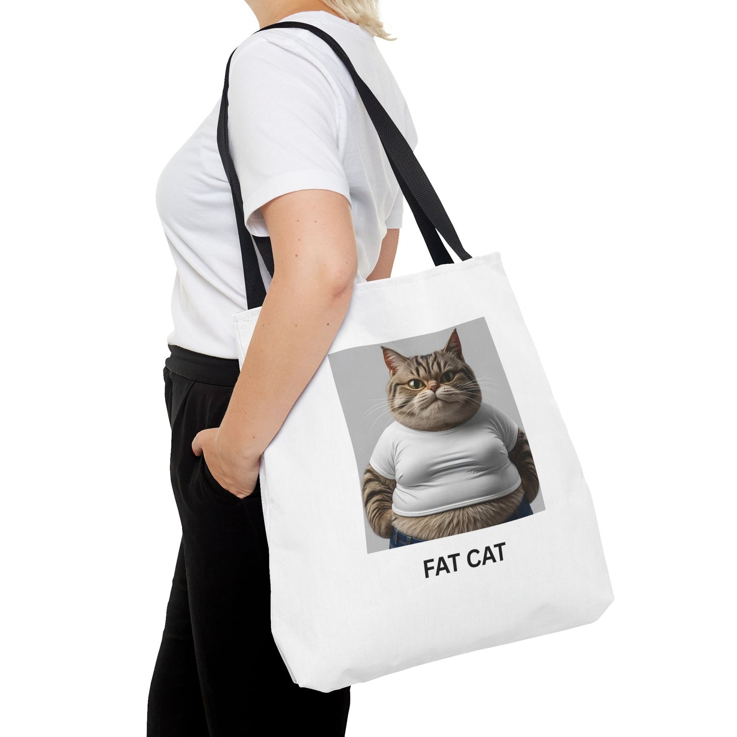 Funny Fat Cat Tote Bag