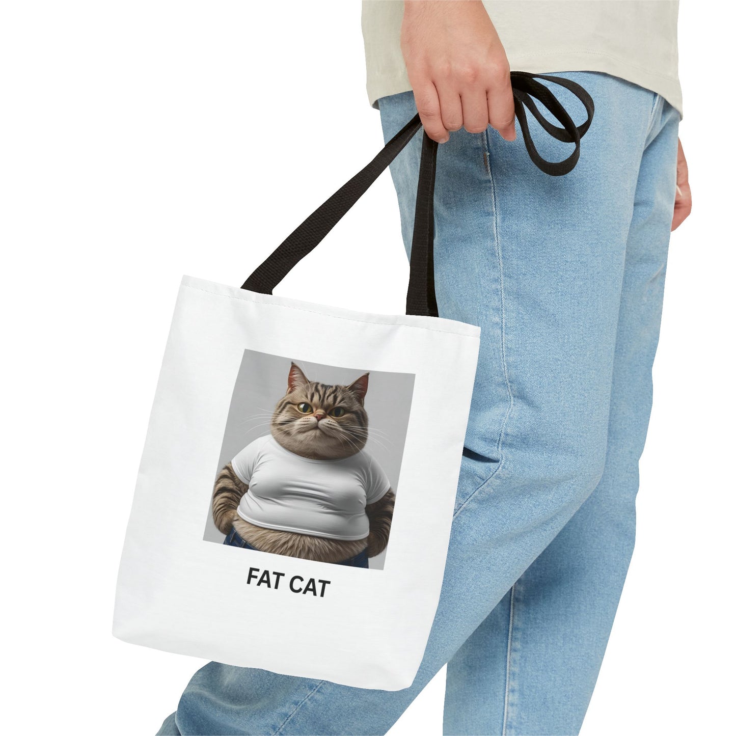 Funny Fat Cat Tote Bag