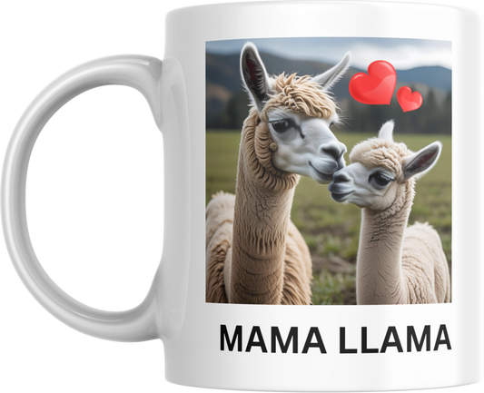 Llama Mug, Cute Animal Coffee Cup for Mama and Baby Llama Lovers, Teacup for Hot Beverages, Unique Gift for Mother's Day, 11oz, 15oz