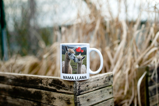 Llama Mug, Cute Animal Coffee Cup for Mama and Baby Llama Lovers, Teacup for Hot Beverages, Unique Gift for Mother's Day, 11oz, 15oz
