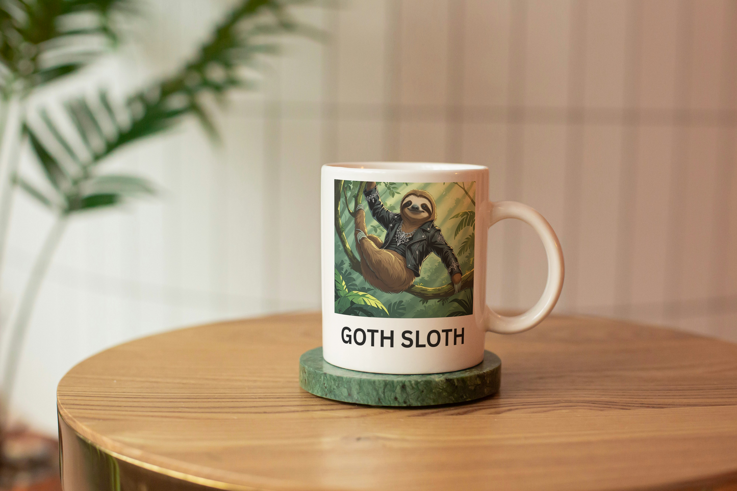 Goth Sloth Ceramic Mug - Quirky Gift for Animal Lovers, Coffee Cup, Unique Drinkware, Fun Kitchen Decor, Tea Mug