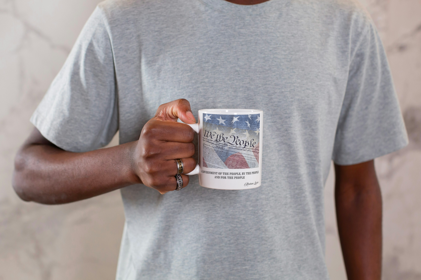 Patriotic Mug, Constitution & Lincoln Quote, Motivational Coffee Cup, America Pride Gift, USA History Tea Mug