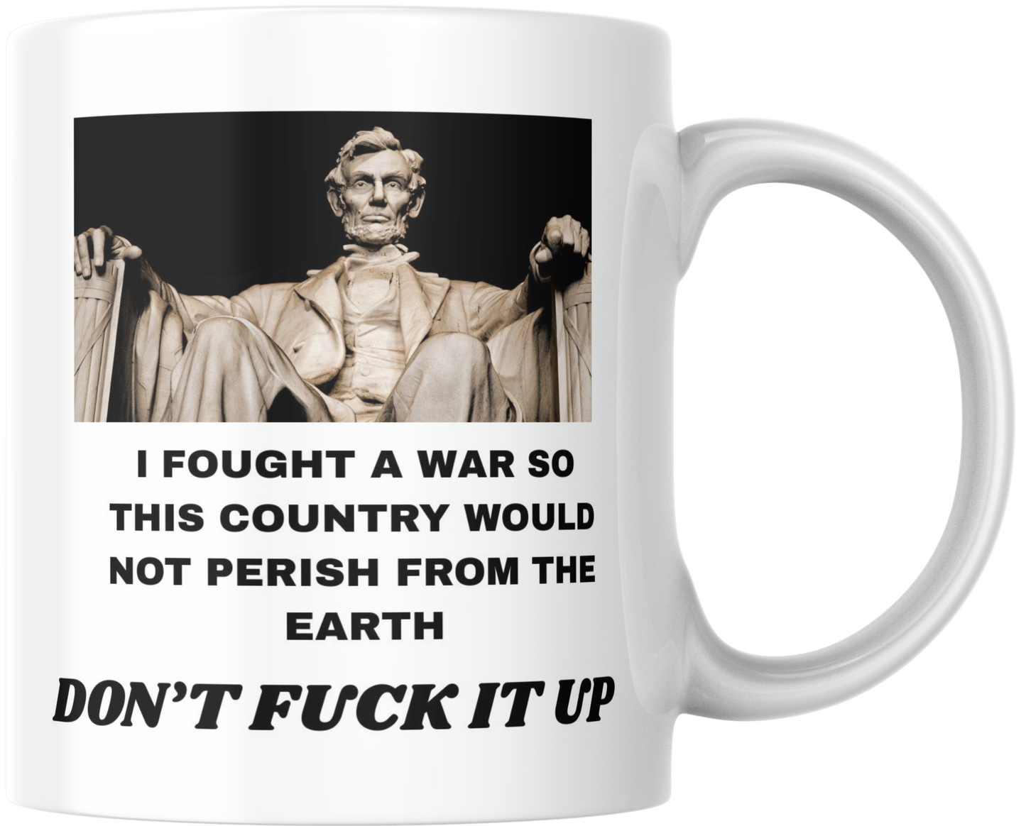 Abraham Lincoln Quote Ceramic Mug, Patriotic President Tea Cup, Keep Country Together Gift, Civil War History Coffee Mug, Unique Political