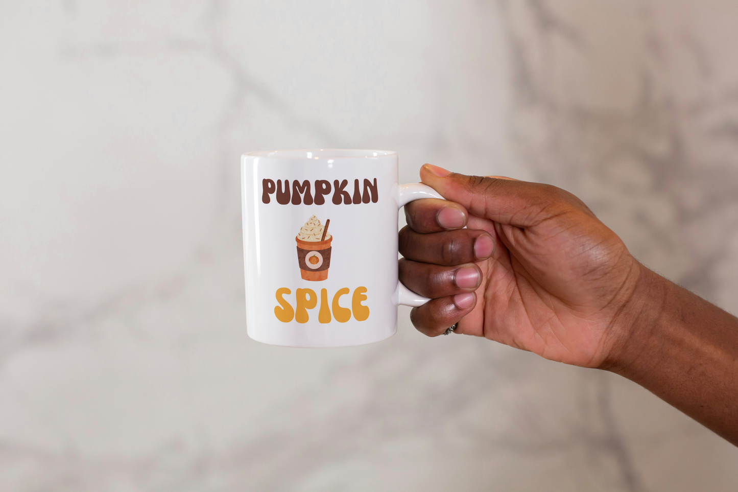 Pumpkin Spice Ceramic Mug, Fall Coffee Cup, Autumn Drinkware, Thanksgiving Gift, Seasonal Tea Mug, Orange Mug