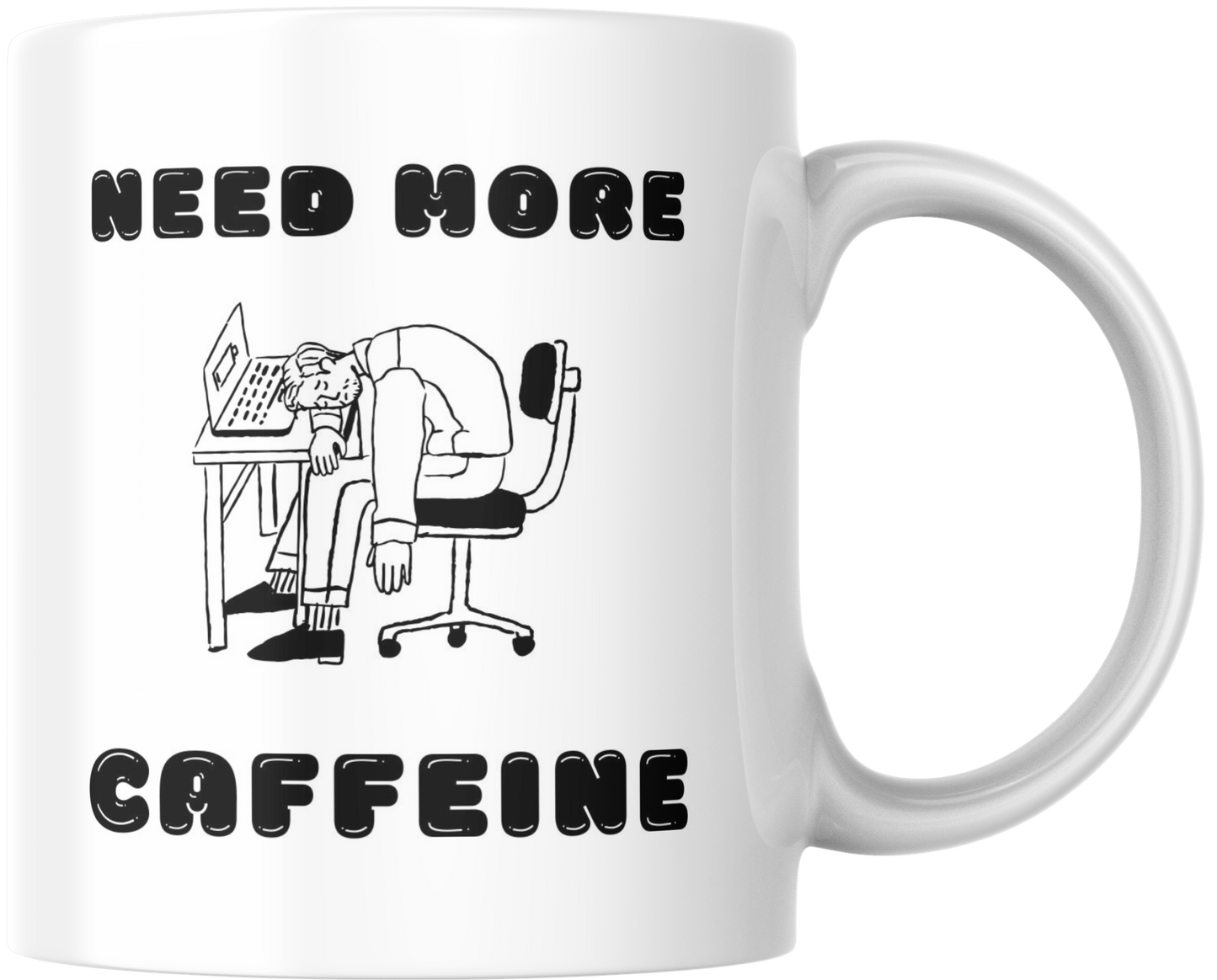 Ceramic Mug, Funny Office Worker Coffee Cup, Office Humor Gift, Work from Home, Caffiene Fix, Novelty Mug