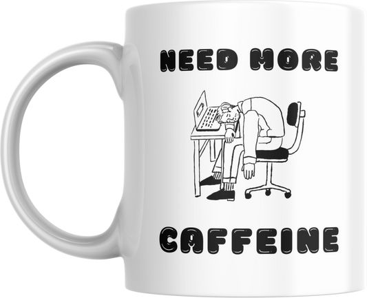 Ceramic Mug, Funny Office Worker Coffee Cup, Office Humor Gift, Work from Home, Caffiene Fix, Novelty Mug