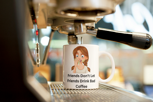 Mug, Friends don't let friends drink bad coffee, Funny Coffee Mug, Ceramic Cup, Gift for Coffee Lovers, Office Mug, Coffee Addict Gift