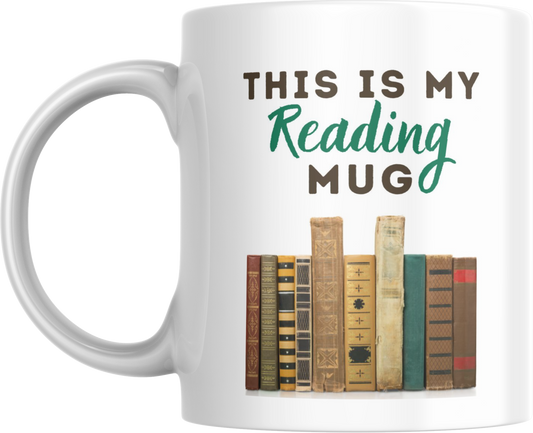 This is my reading mug, Perfect gift for book lovers, Coffee cup for readers, Bookish mug, Library themed cup, Literary gift, Bookworm
