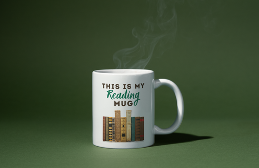 This is my reading mug, Perfect gift for book lovers, Coffee cup for readers, Bookish mug, Library themed cup, Literary gift, Bookworm
