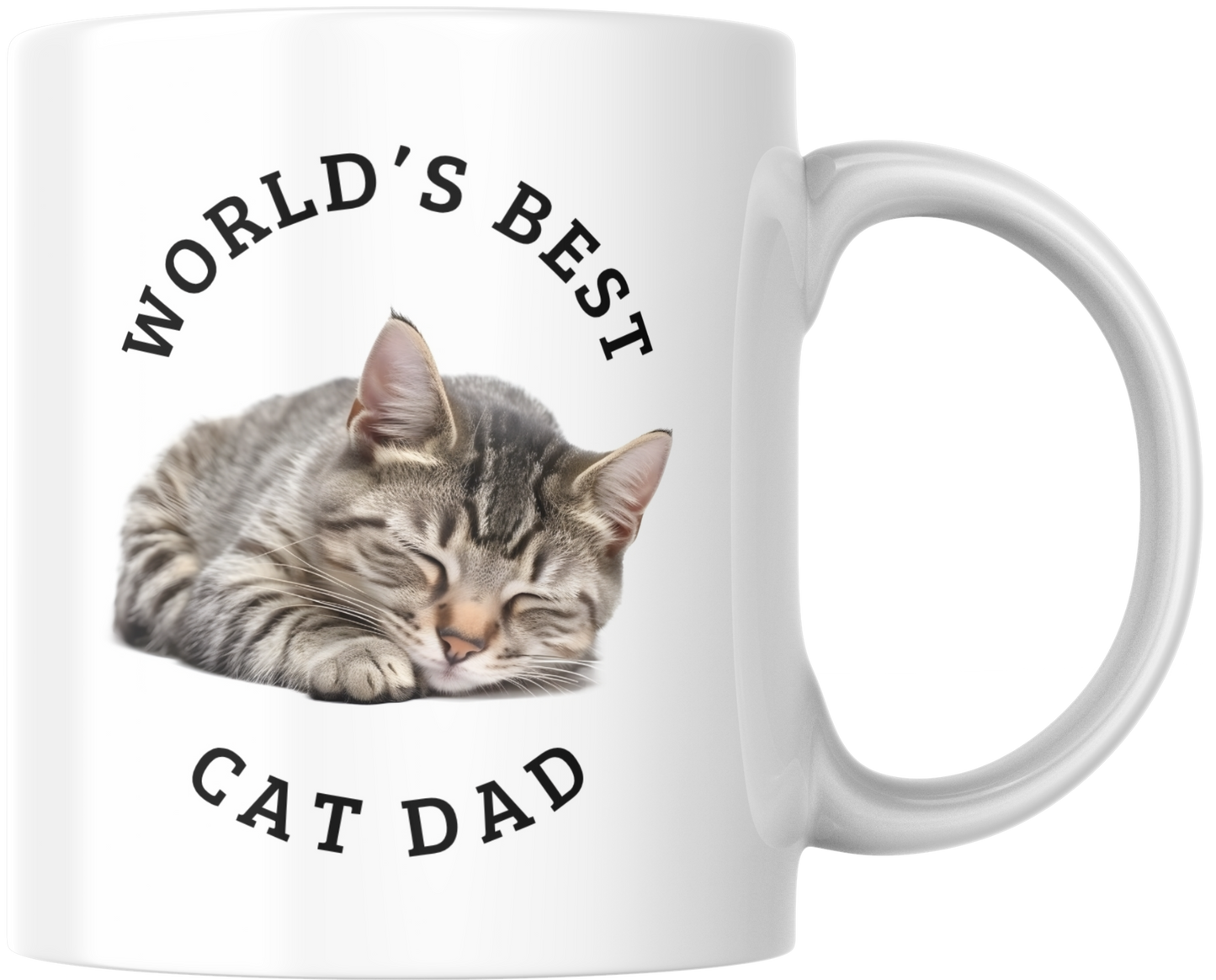 Cat Lover Ceramic Mug - Best Cat Dad Gift for Pet Owners, Coffee Lover, Birthday, Father's Day