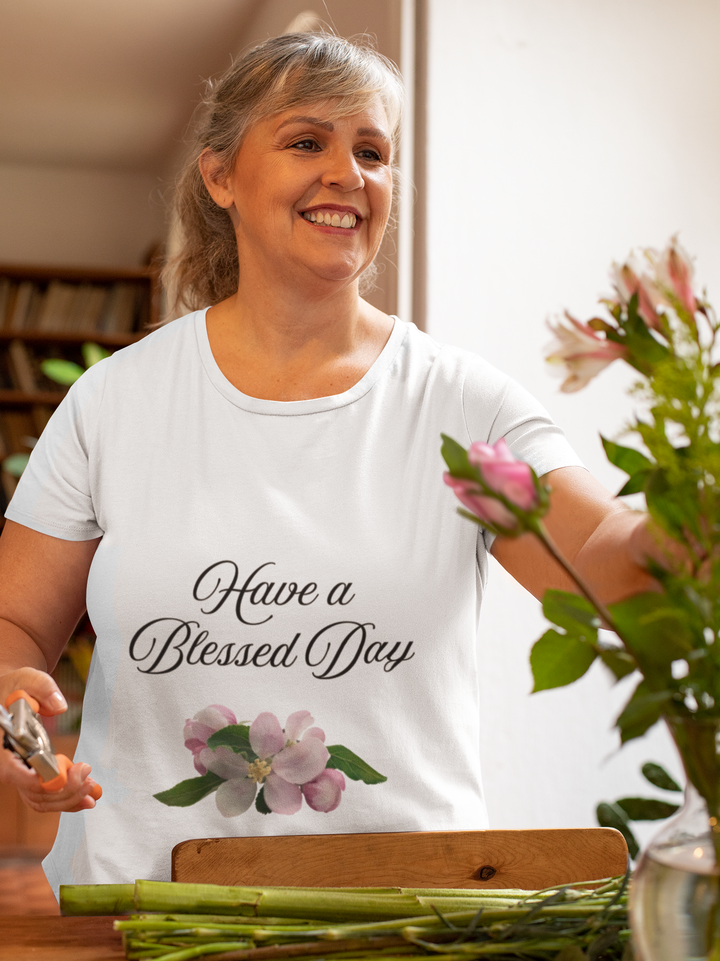 Blessed Day Floral Tee - Unisex Garment-Dyed T-Shirt, Positive Vibes Shirt, Gift for Friends, Casual Wear, Everyday Comfort