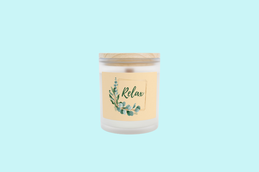Relaxing environmentally friendly Candle - 11oz Frosted Glass Jar