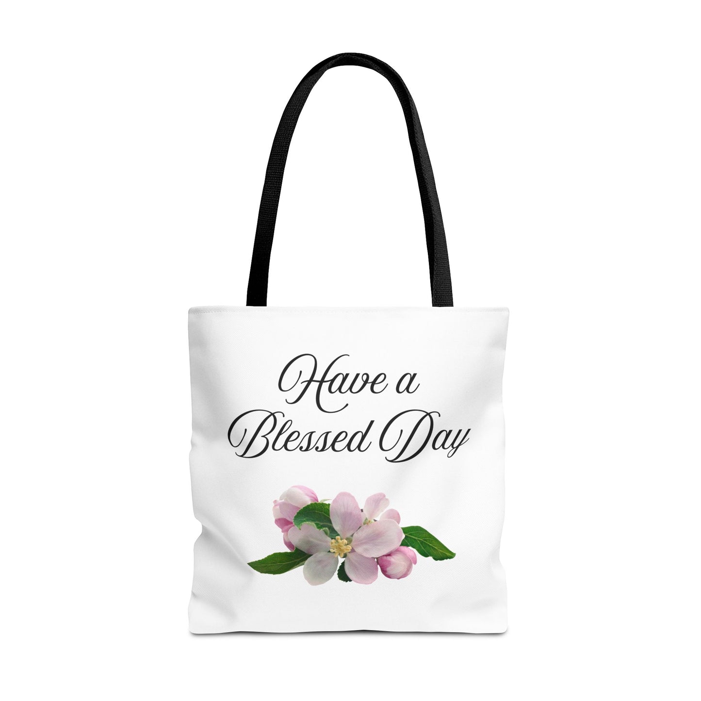 Blessed Day Floral Tote Bag, Inspirational Gift for Her, Shopper Bag, Cute Tote for Women, Everyday Carryall Bag