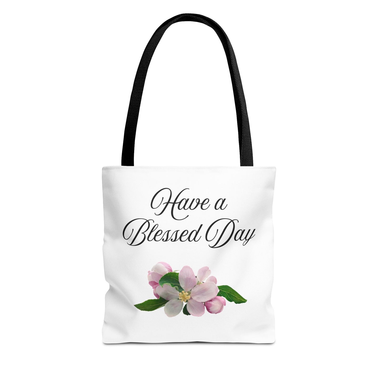 Blessed Day Floral Tote Bag, Inspirational Gift for Her, Shopper Bag, Cute Tote for Women, Everyday Carryall Bag