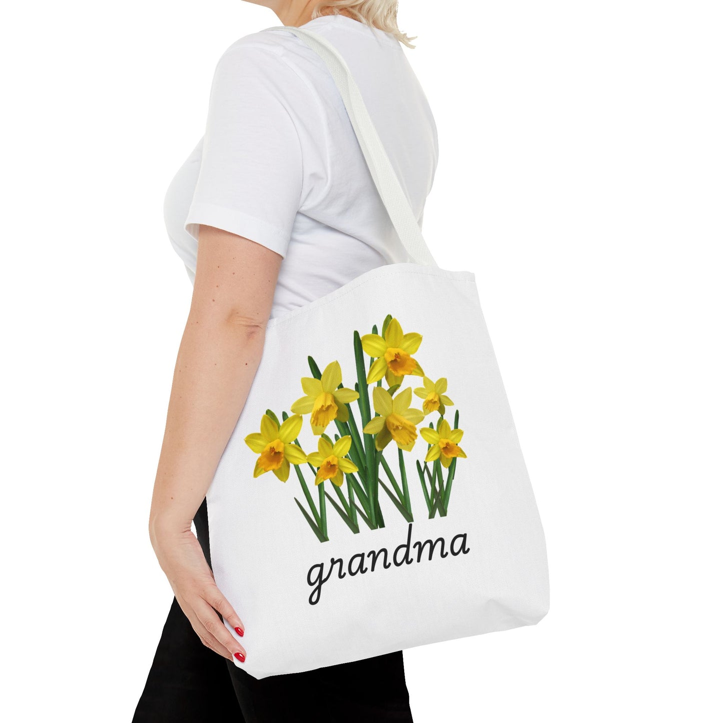 Floral Grandma Tote Bag, Gift for Grandma, Mother's Day Tote, Eco-Friendly Shopping Tote