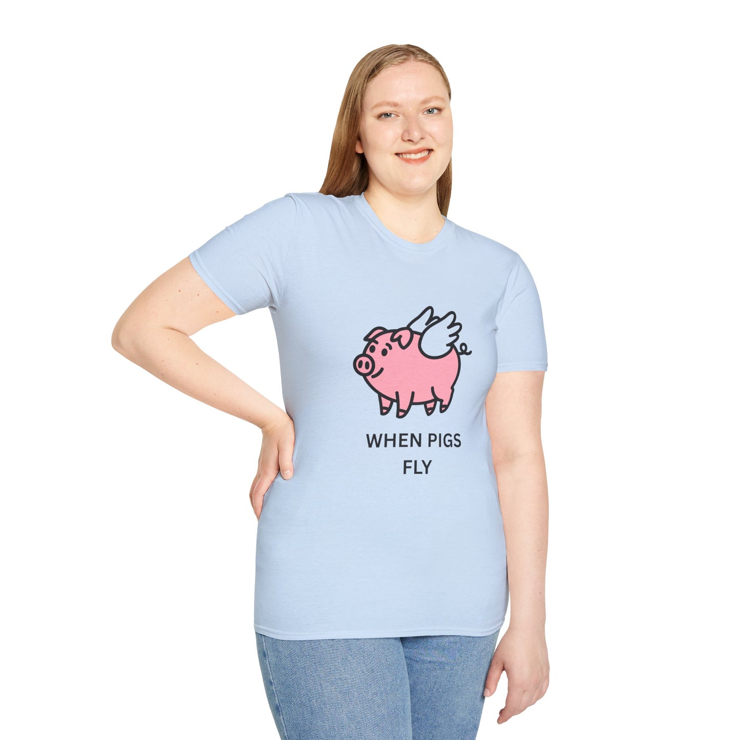 Whimsical Pig Graphic Tee, Cute Animal Shirt, Fun Quote T-Shirt, Gift for Animal Lovers, Playful Casual Wear