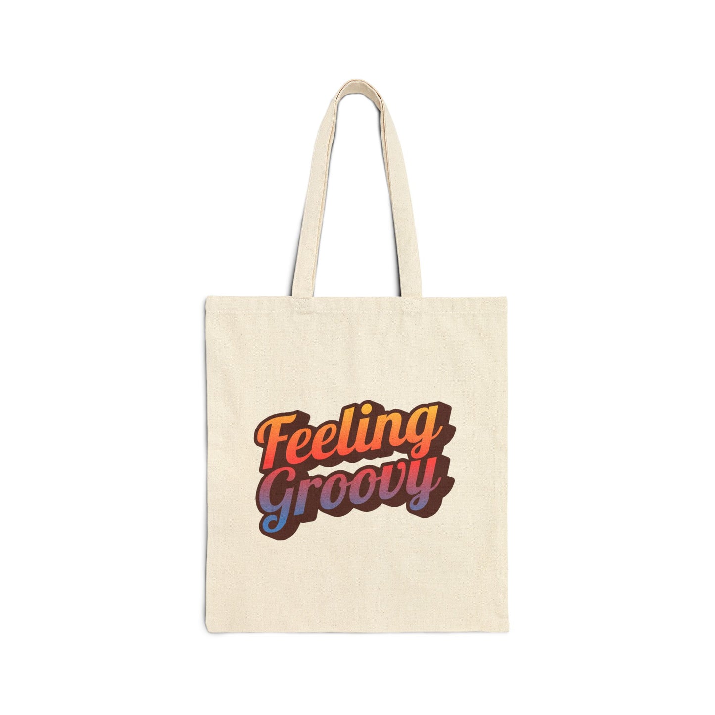 Feeling Groovy Cotton Canvas Tote Bag | Eco-Friendly Shopping Bag, Beach Tote, Reusable Grocery Bag, Gift for Friends, Summer Essentials
