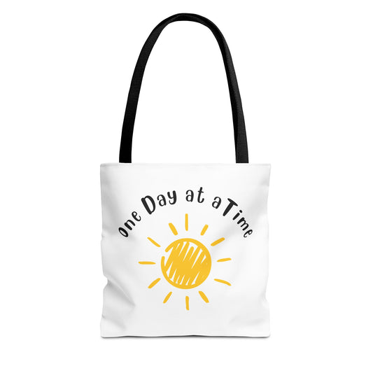 Inspirational Tote Bag - One Day at a Time Quote