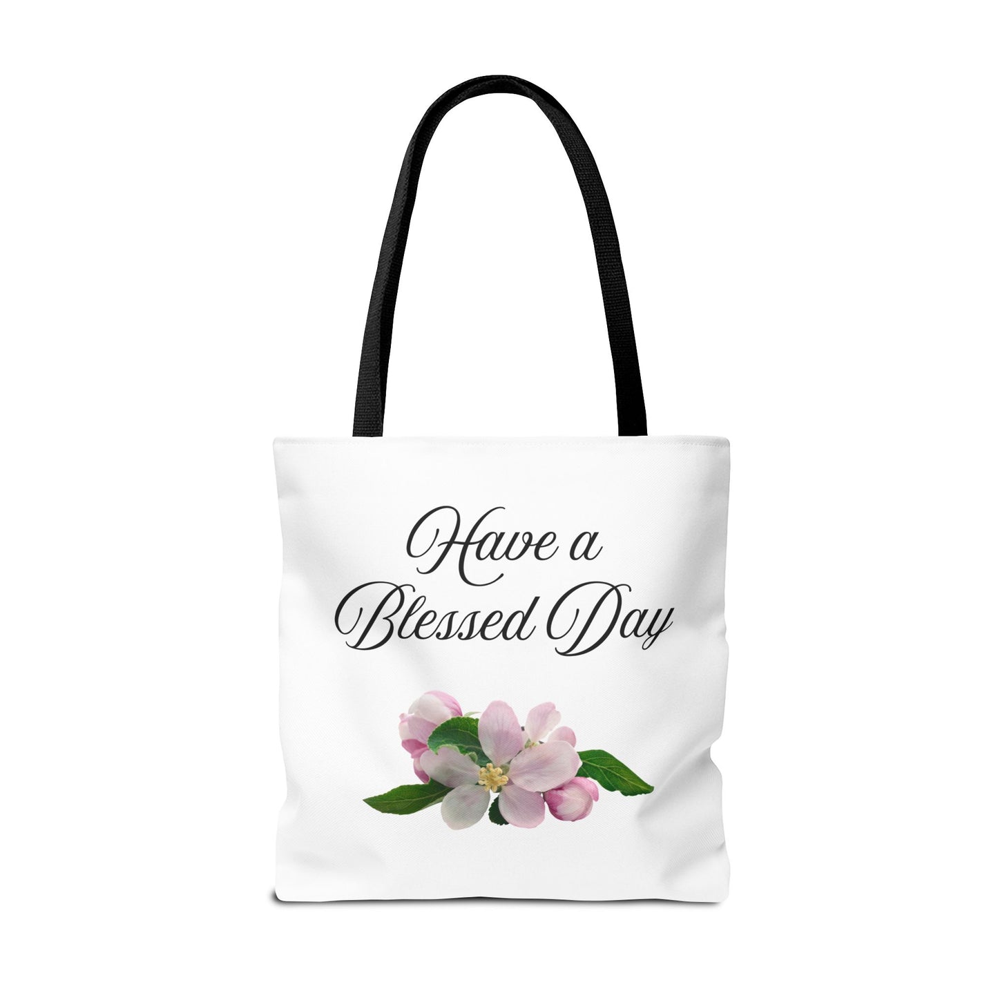 Blessed Day Floral Tote Bag, Inspirational Gift for Her, Shopper Bag, Cute Tote for Women, Everyday Carryall Bag
