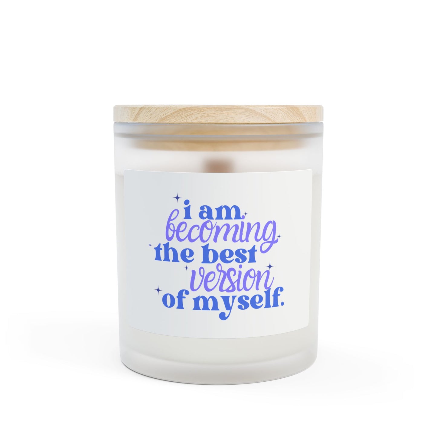 Motivational Quote Candle - Frosted Glass, 11oz, Self-Care Gift, Home Decor, Yoga Accessories, Inspirational Aromatherapy