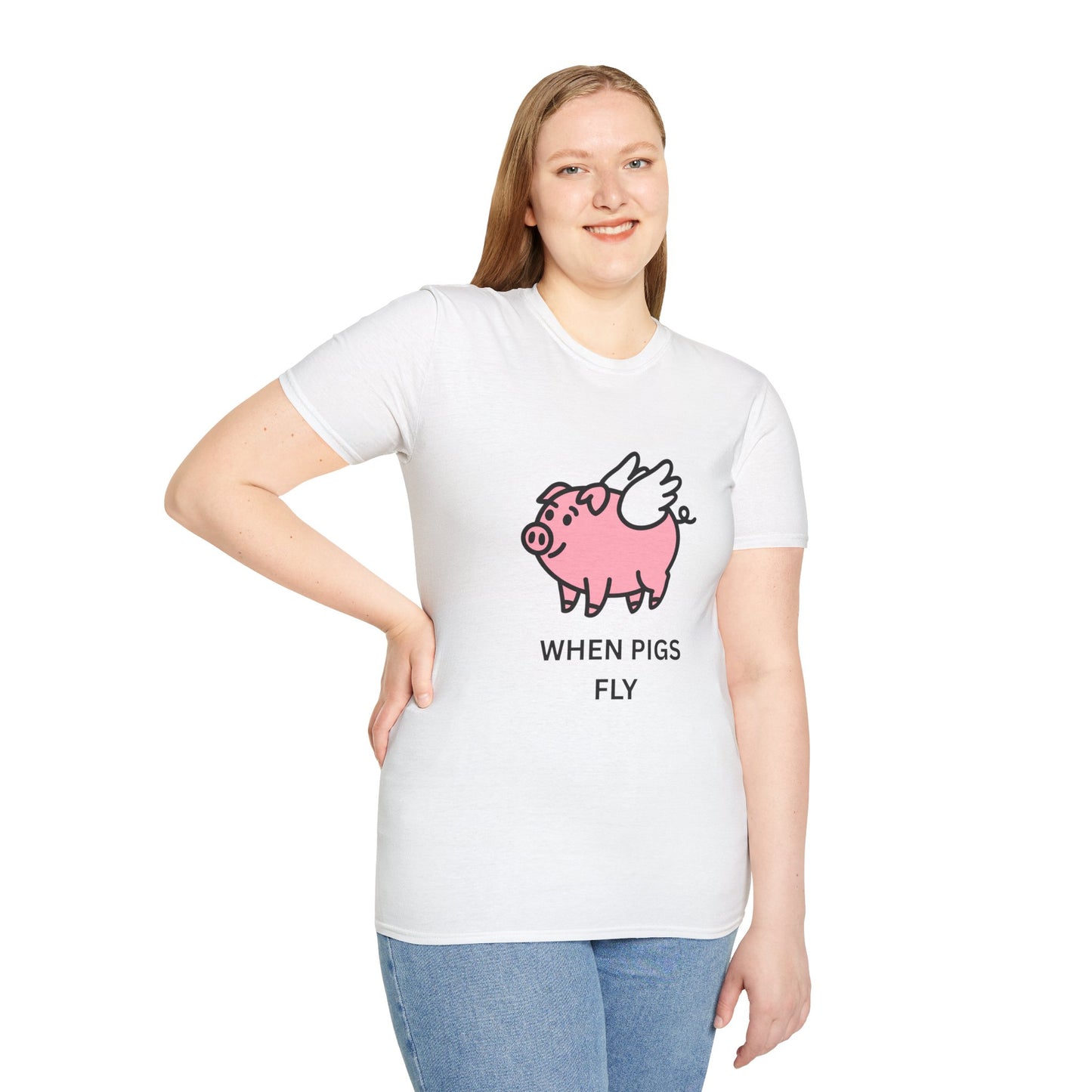 Whimsical Pig Graphic Tee, Cute Animal Shirt, Fun Quote T-Shirt, Gift for Animal Lovers, Playful Casual Wear