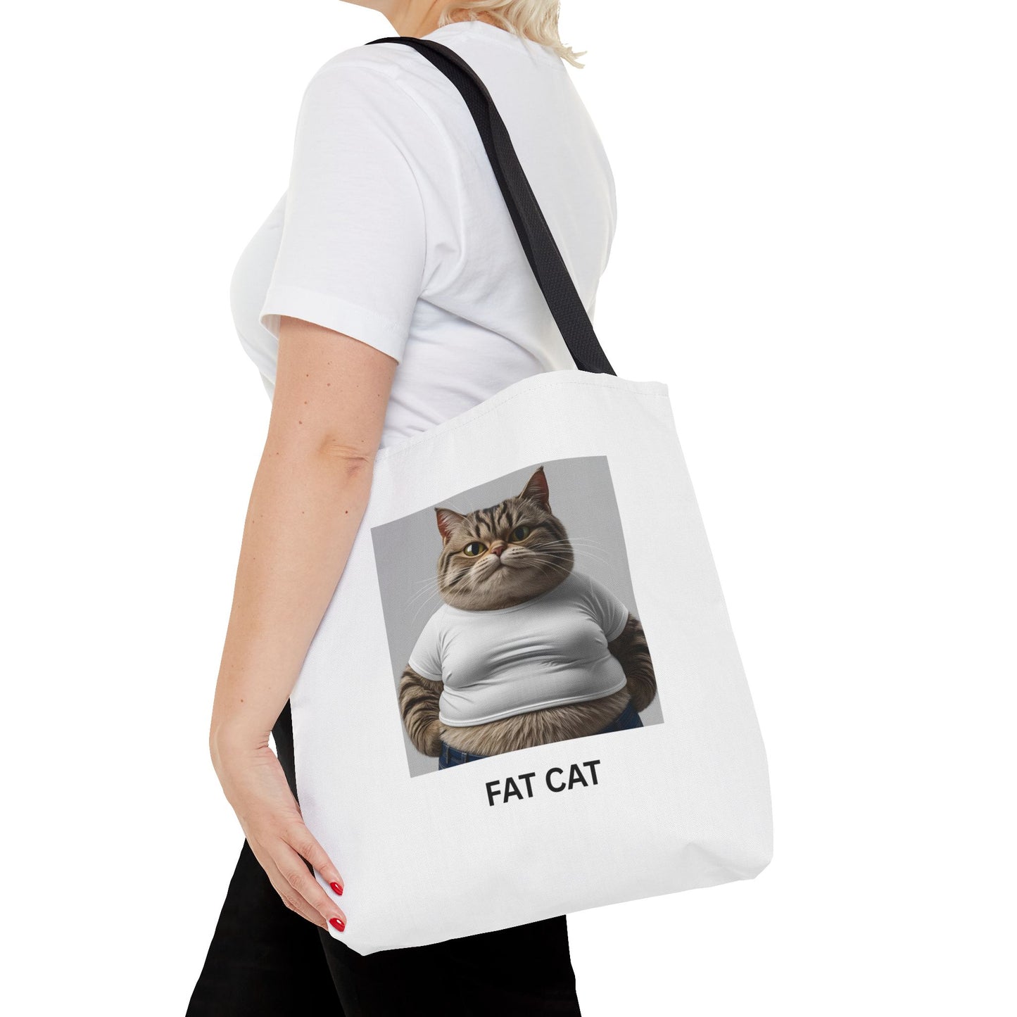 Funny Fat Cat Tote Bag
