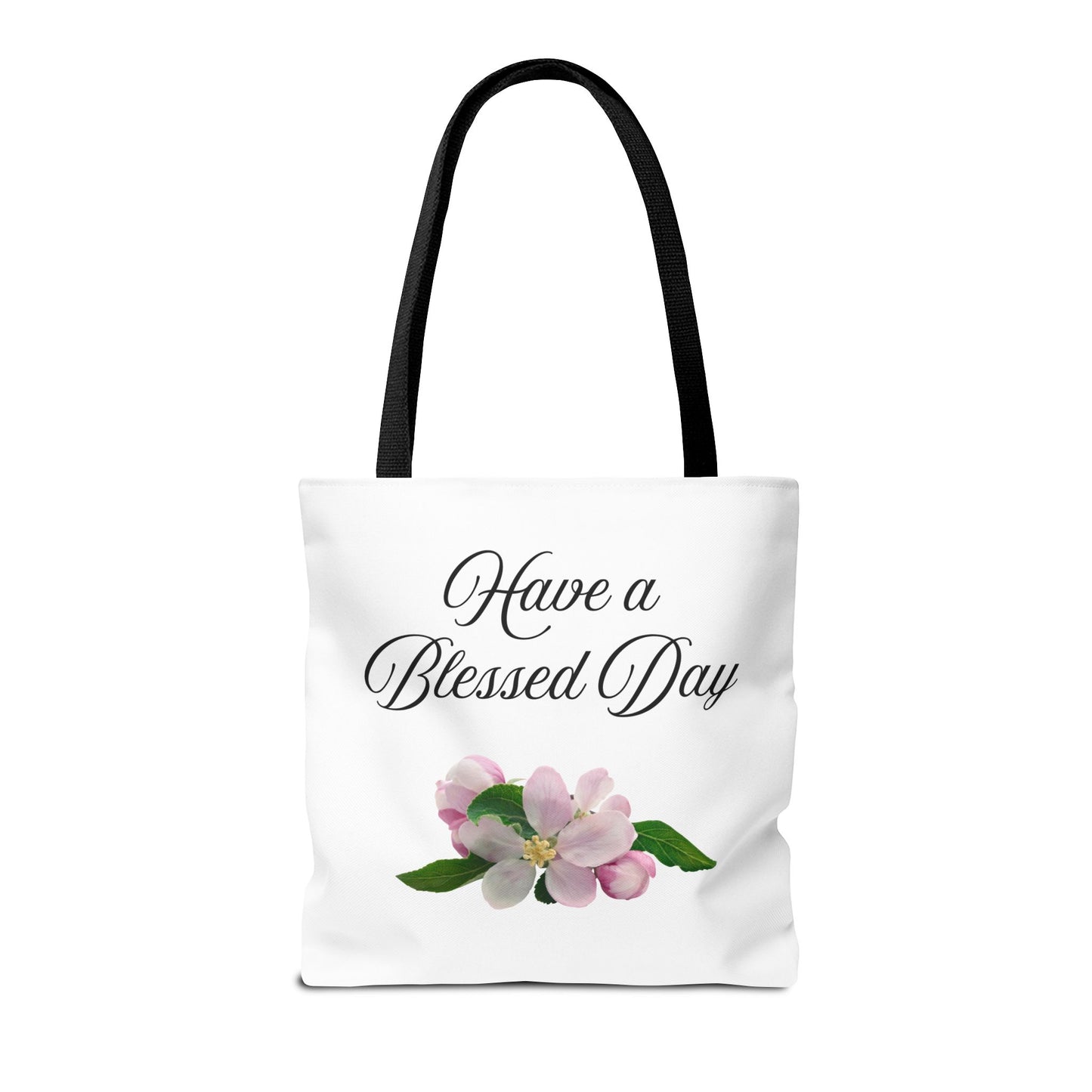 Blessed Day Floral Tote Bag, Inspirational Gift for Her, Shopper Bag, Cute Tote for Women, Everyday Carryall Bag